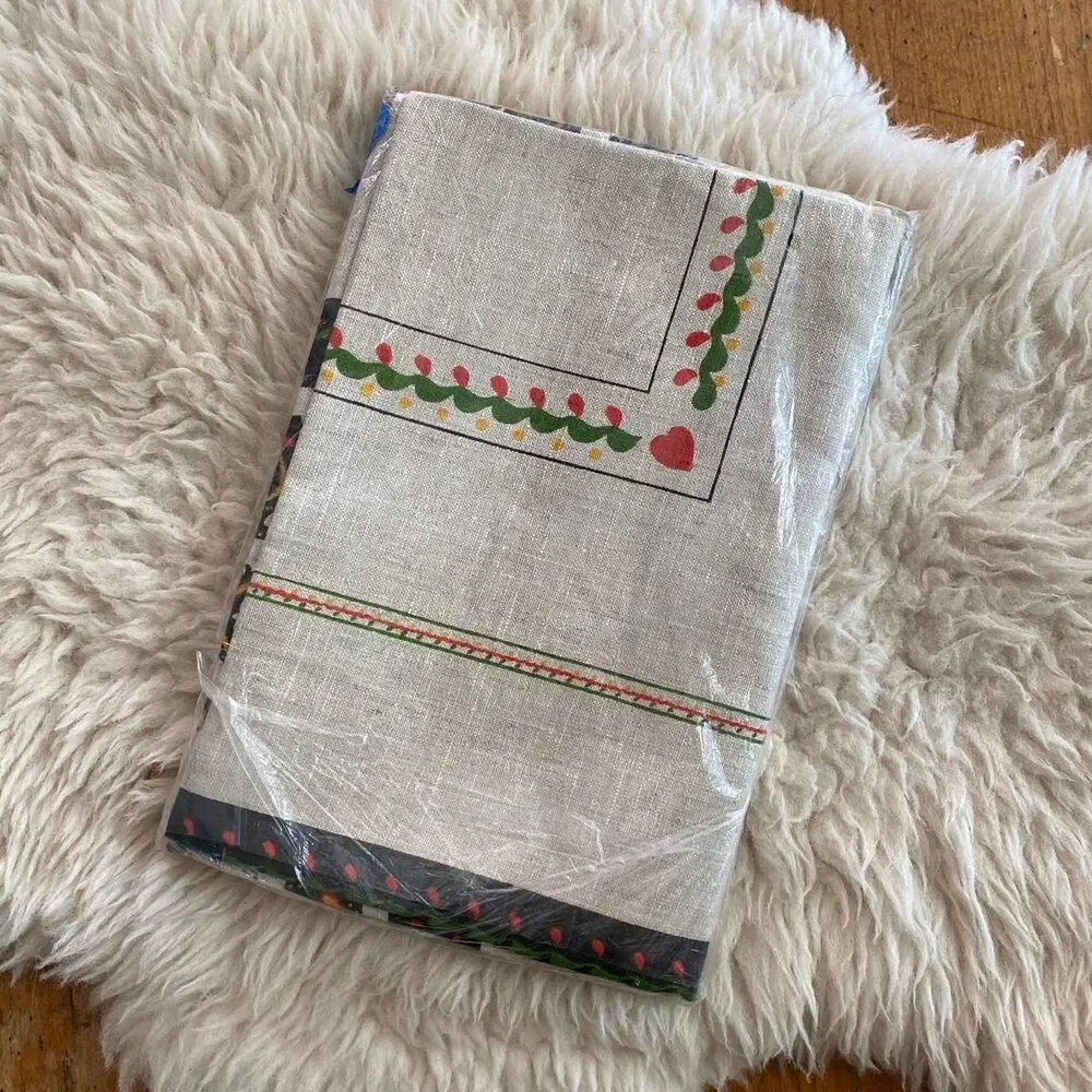Parisian Prints Vintage Deadstock Linen Tablecloth